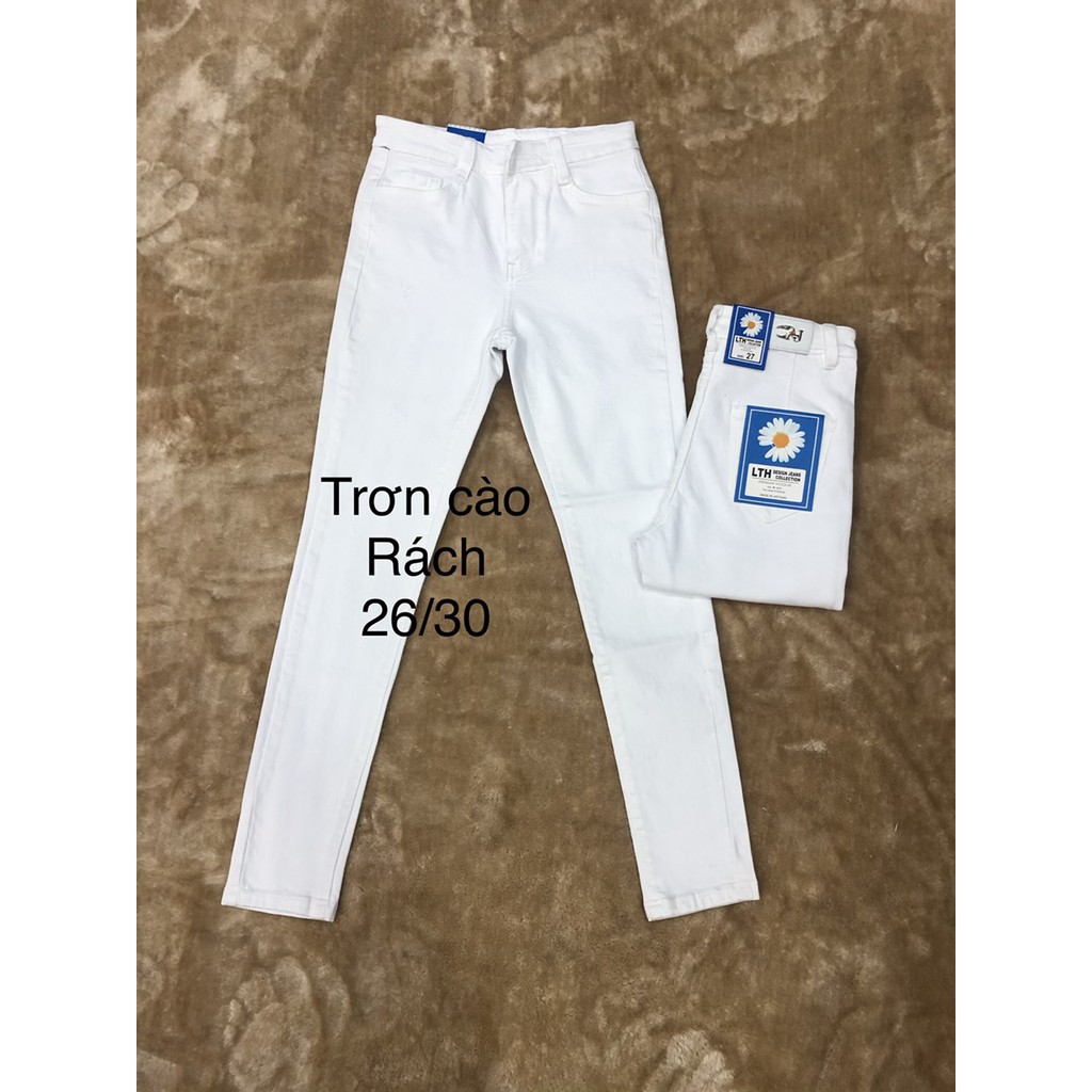Quần Jean Nữ Trắng Hàng Co Giãn Lưng Cao Ảnh Thật | BigBuy360 - bigbuy360.vn