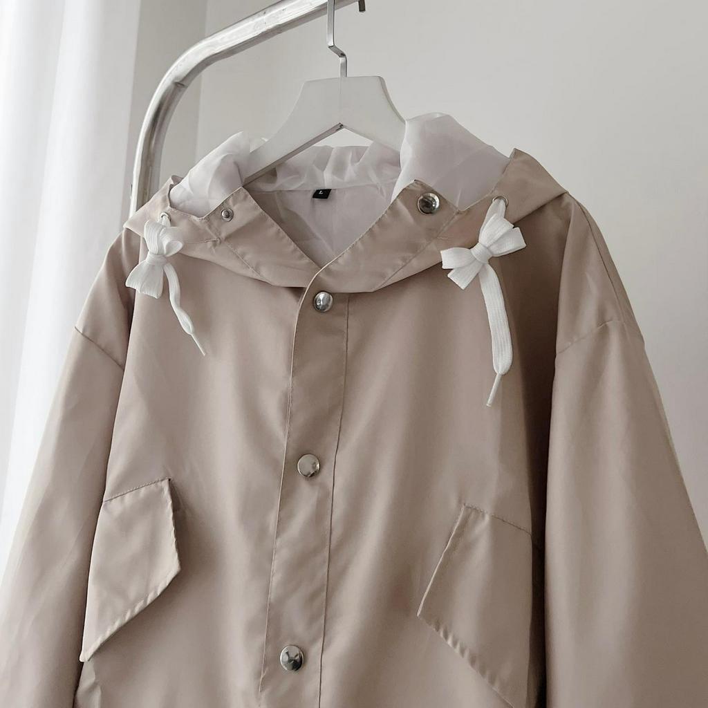 [sẵn] Áo Khoác Dù Trơn Tanazi Dài Tay Vải Dù 2 Lớp Có Nút Bấm Form Rộng Unisex (ảnh thật tại shop) Tanazicloset