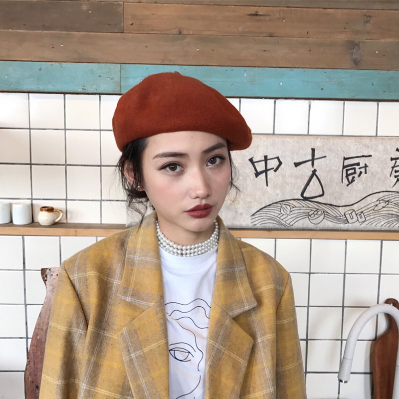 Mũ Nồi Màu Trơn Giữ Ấm Mùa Đông Dành Cho Nữ