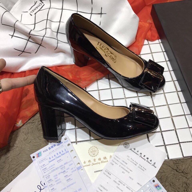 Salvatore pump vara luxbow mới gót 7p  ✔️Sz: 35-38 360k