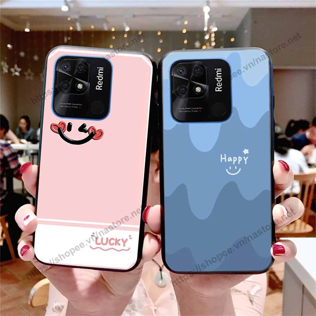 Ốp lưng Xiaomi Redmi 9C / Redmi 10c mặt cười, họa tiết caro đơn giản đẹp cute