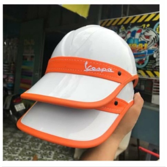 Nón bảo hiểm kết lưỡi trai VESPA viền da cao cấp❤️ nhiều màu cho Nam/ Nữ