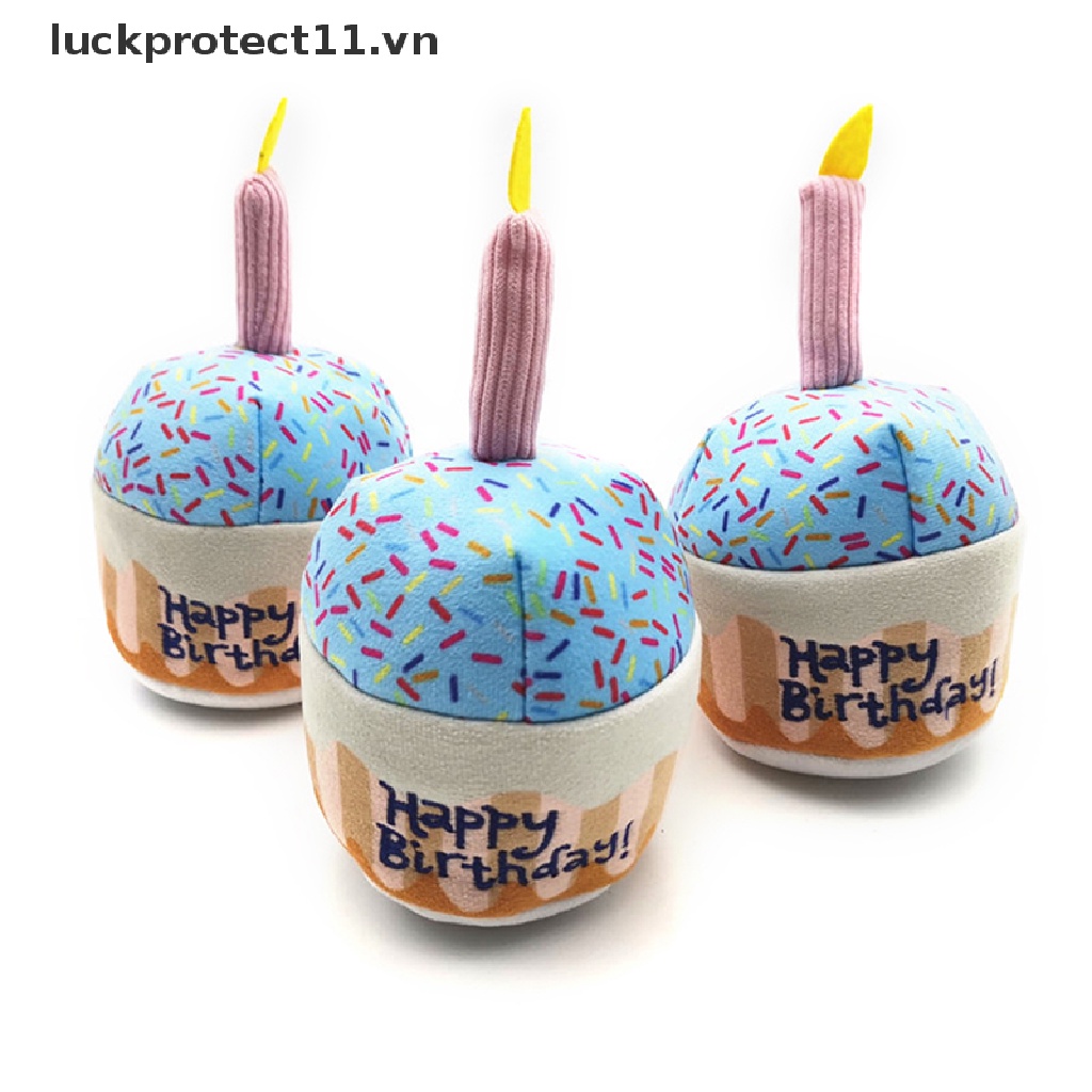 / / May mắn / / Đồ Chơi Nhai Gặm Tương Tác Hình Bánh Sinh Nhật Nhồi Bông Có Tiếng Kêu Dành Cho Cún Cưng