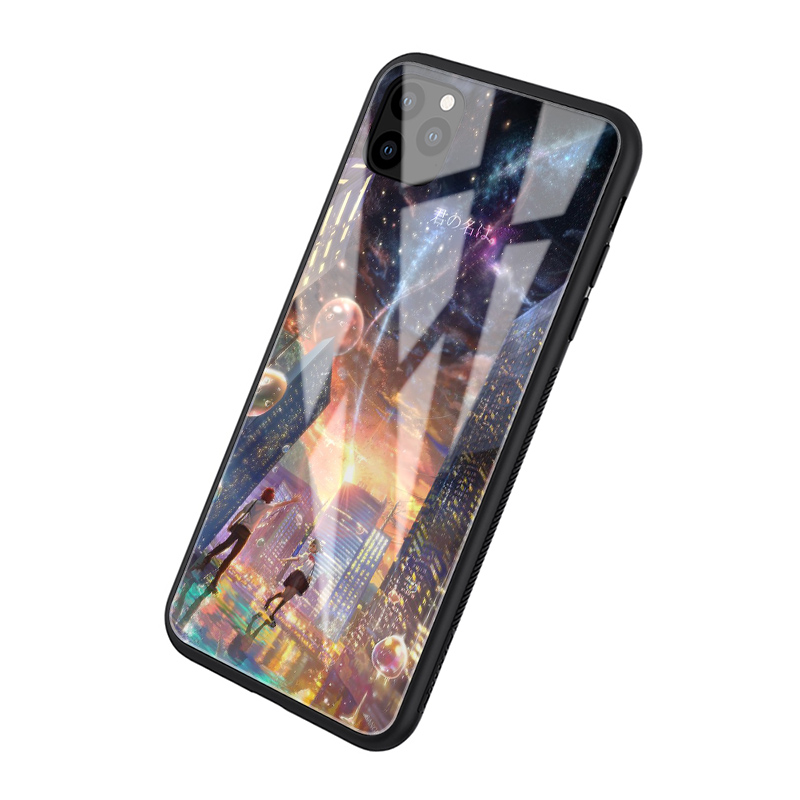 Ốp điện thoại tráng kính cường lực in hình anime Your Name cho Iphone 11 Pro XS Max X XR 8 7 6S 6Plus 5S 5 SE 2020 B186