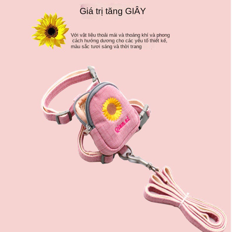 newCon chó xích áo vest loại chó xích con chó xích con mèo đi bộ dây thừng Teddy con chó nhỏ cổ áo vật nuôi ba lô đồ ăn