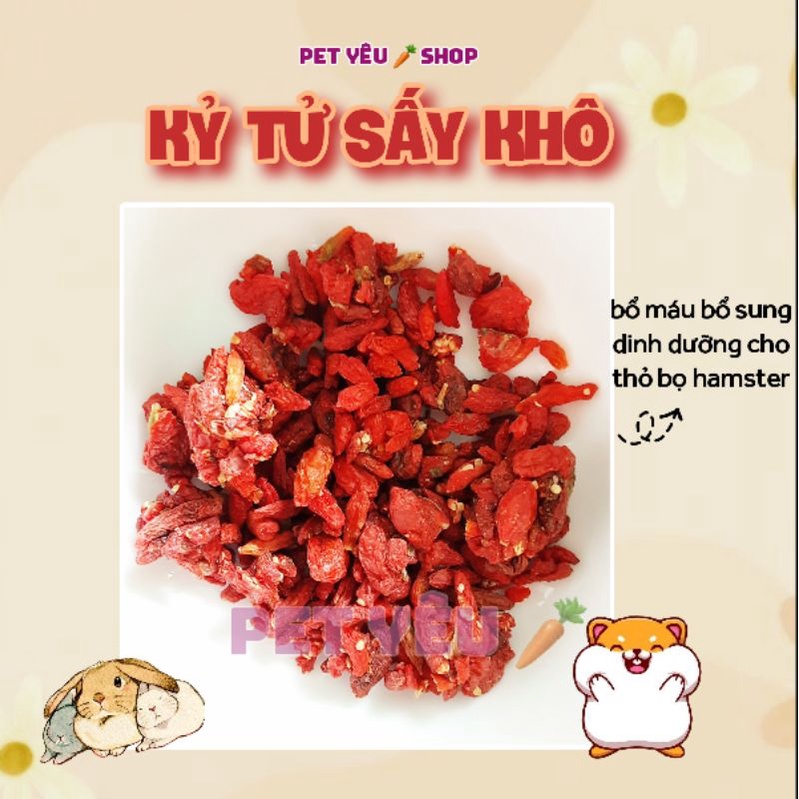 Kỷ tử sấy khô ❤FREESHIP❤Mới thức ăn dặm cung cấp dinh dưỡng cho hamster nhím chim bọ thỏ sóc