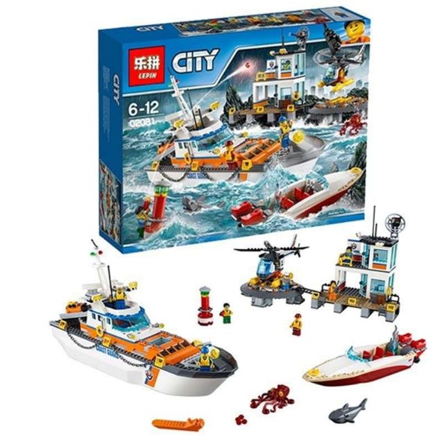 Lepin 02081 Xếp hình Trụ Sở Cảnh Sát Tuần Tra Bờ Biển 855 khối