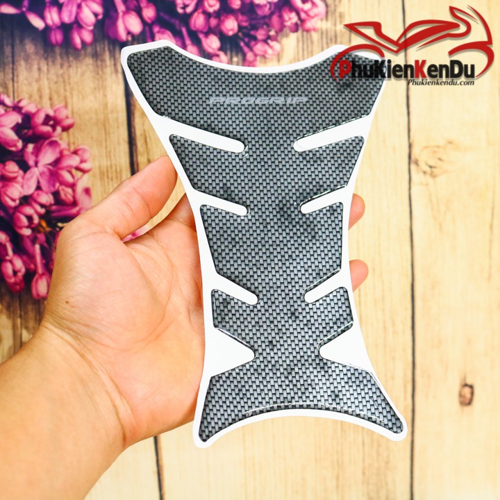 TEM XƯƠNG CÁ CHỐNG TRẦY BÌNH XĂNG XE MÁY 20CM MÀU XÁM