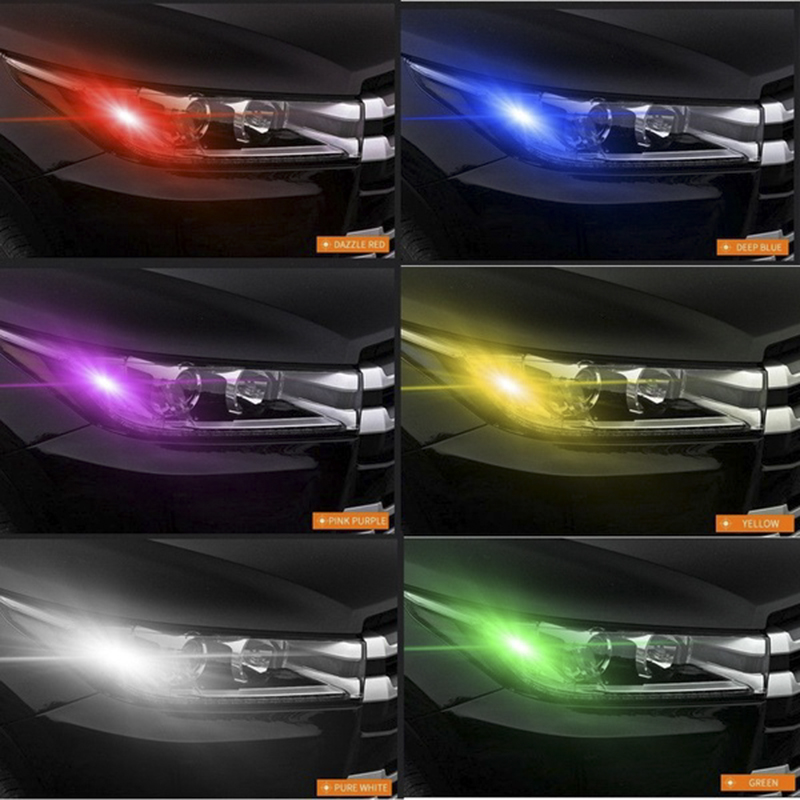 Colorfulswallowfly 2PCS T10 COB RGB LED 6SMD Car Wedge Side Multicolor Light Bulbs w/Remote Control CSF