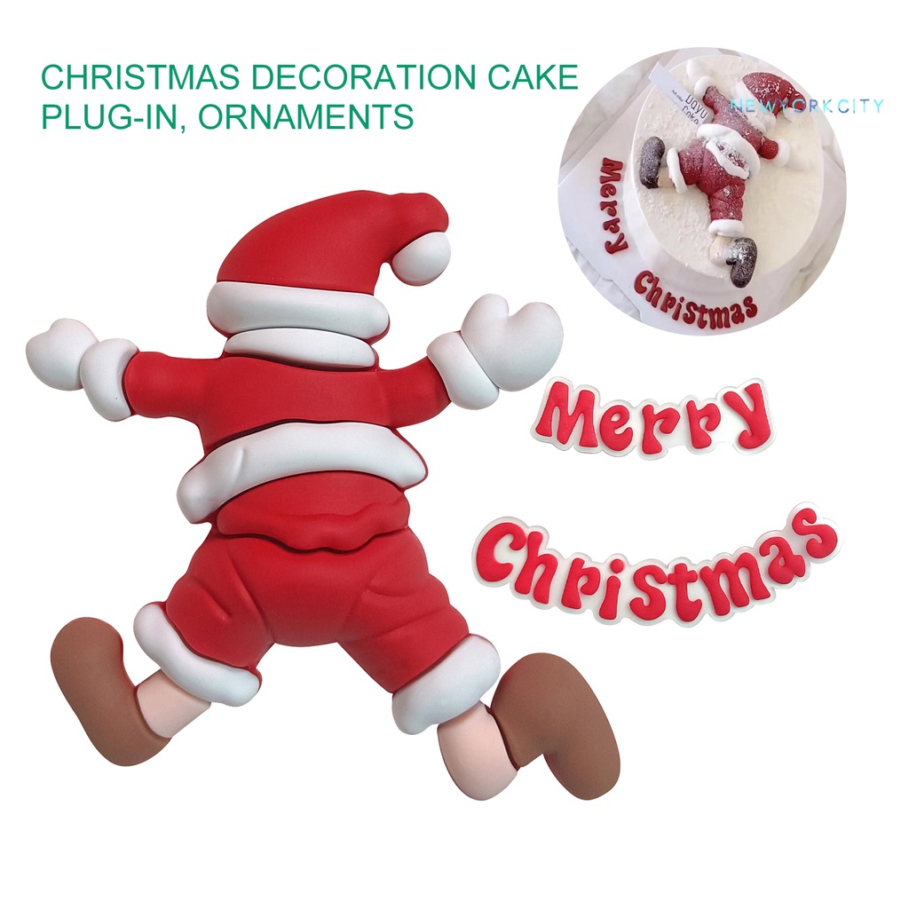 Cây Cắm Trang Trí Bánh Kem Hình Ông Già Noel Mềm Mại