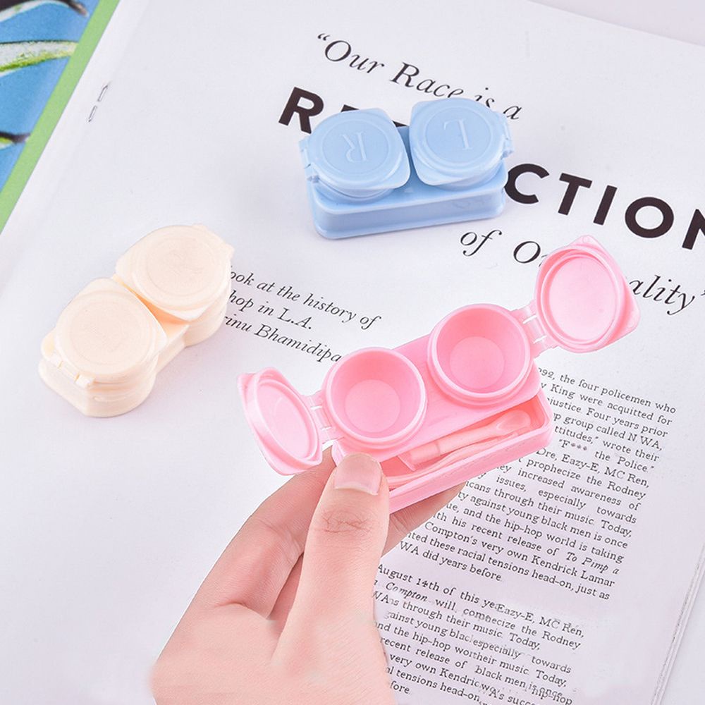 MXMUSTY Hộp đựng kính áp tròng nhỏ gọn đơn giản dễ thương chống nước nhiều màu sắc thời trang Hàn Quốc cho nam và nữ