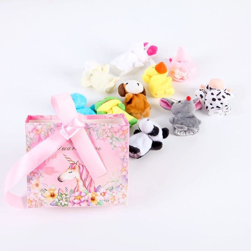 Set 10 Thú Nhồi Bông Đeo Ngón Tay Hình Động Vật Dễ Thương Cho Bé