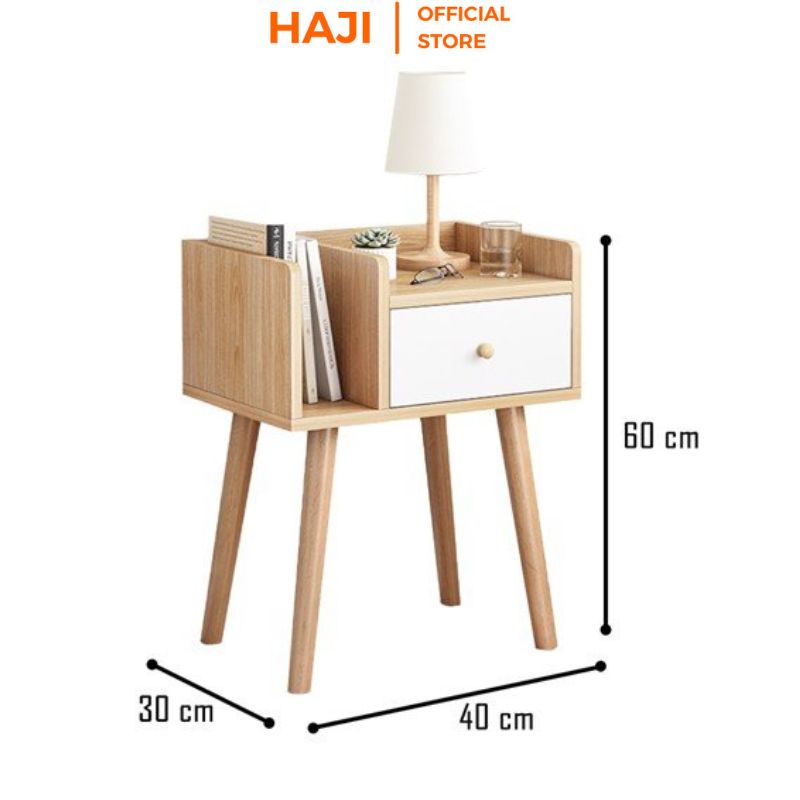 Giá để tài liệu HAJI chân gỗ sồi chắc chắn có hộc kéo lưu trữ thông minh A175