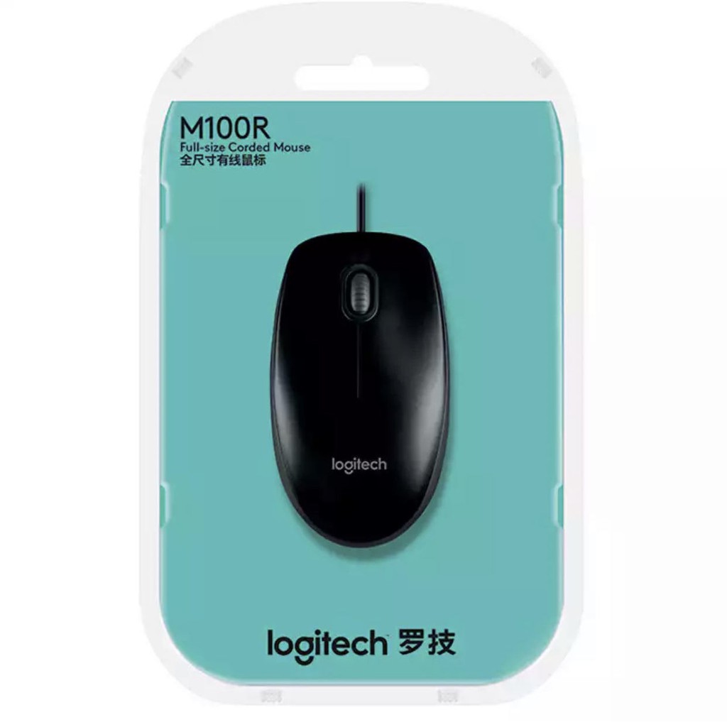 ✒Chuột có dây Logitech M100R văn phòng cắm và chạy di động ổn định Tay thoải mái đáng tin cậy