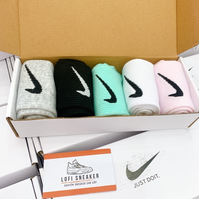 Combo Tất Vớ Thể Thao Sneaker Dễ Phối Đồ Cao cổ, Fullbox Cao Cấp Hàng xuất dư Dệt Logo sắc nét Hộp quà tặng PHỤ KIỆN
