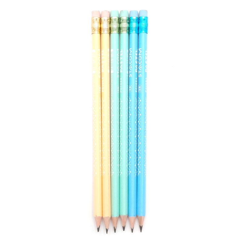 Vỉ 5+1 Bút Chì Gỗ Pastel Stacom Có Gôm 2B VPC106A-2B