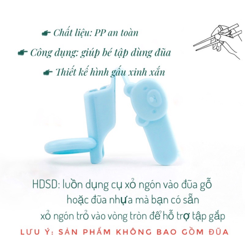 Dụng cụ đũa xỏ ngón hỗ trợ bé tập gắp (không kèm theo đũa)