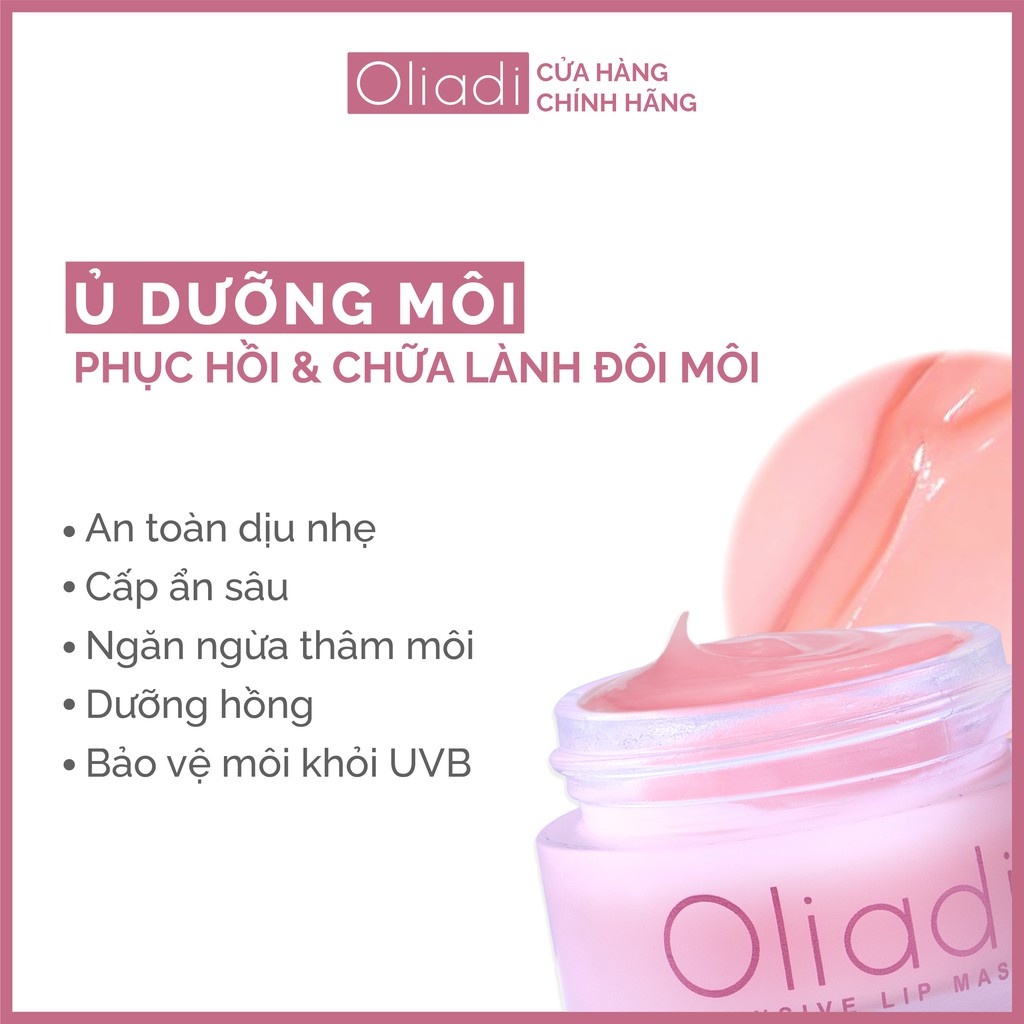 COMBO Kem Ủ Dưỡng Môi + Kem Tẩy Tế Bào Chết Oliadi Hũ 15gram - Dưỡng Hồng Môi Phục Hồi Môi Khô Tẩy Tế Bào Chết Môi