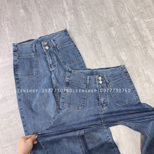 Quần Jean Nữ Túi Kiểu co Giãn Lưng Cao 2 Màu | BigBuy360 - bigbuy360.vn