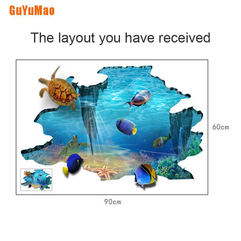Miếng Dán Sàn Nhà Hình Đại Dương 3D Độc Đáo