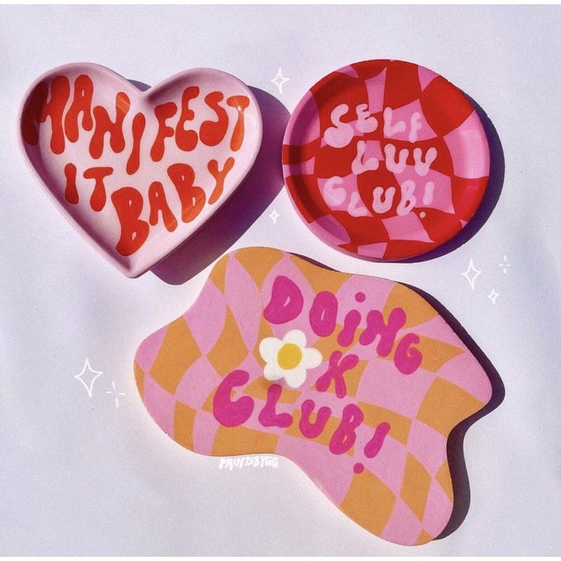 SET TRANG TRÍ KHAY THẠCH CAO // DIY PAINTING GYPSUM TRAY