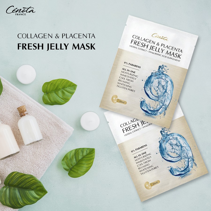 Mặt nạ mặt nạ dưỡng trắng Cénota Collagen Placenta Fresh Jelly Mask, mặt nạ dưỡng da 30ml