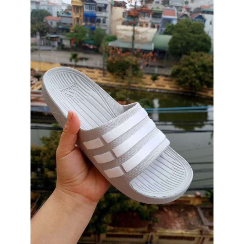 Dép nam đi trong nhà chất siêu nhẹ màu xám kẻ trắng[ cam kết giá rẻ nhất sàn