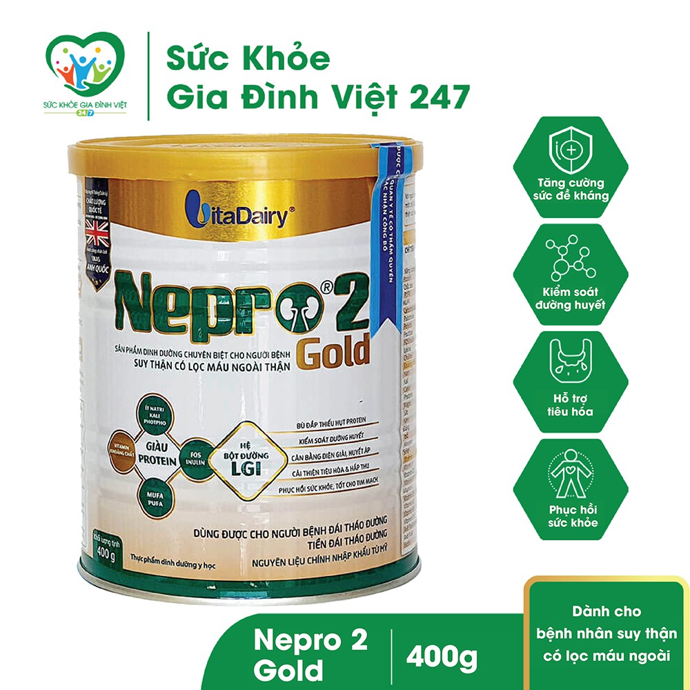 Sữa Nepro 2 Gold 400g - Bổ sung dinh dưỡng, tăng cường sức khỏe