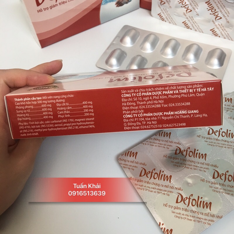 Giảm mồ hôi tay chân từ thảo dược - Defolim - Hộp 30 viên