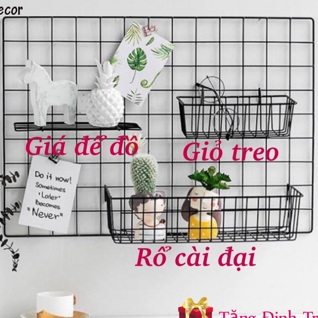 Tấm Lưới Thép Lắp Ghép Đa Năng Trang Trí Tường Nhà Cửa Đồ Decor Phòng Ngủ,Phòng Khách,Quán Café