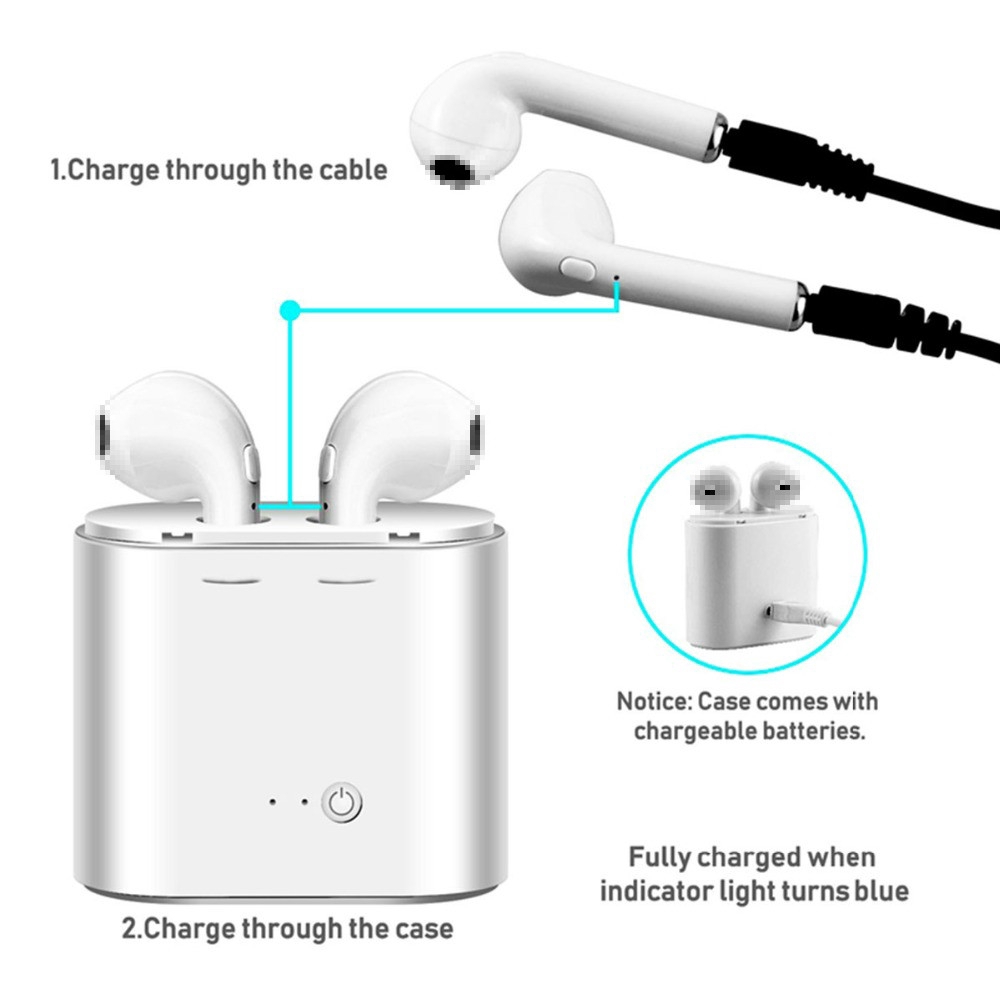 Set tai nghe không dây I7s TWS kết nối bluetooth có sẵn hộp sạc | BigBuy360 - bigbuy360.vn