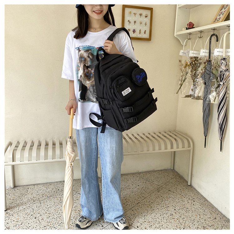 Balo ulzzang Đựng Lap 15 inch, vải Oxford chống nước, đi học, đi du lịch, phong cách Hàn Quốc 2022