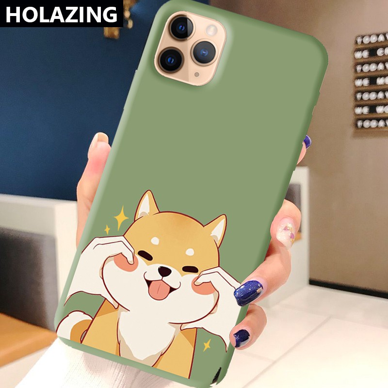 Ốp điện thoại silicon mềm hình chó Shiba nhiều màu cho iPhone 12Mini 11ProMax XSMax XR SE 2020 8+ 7 6S