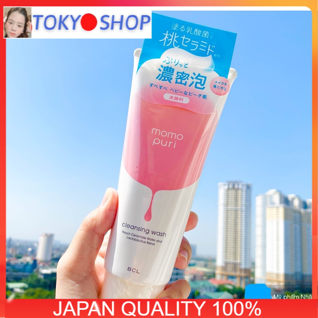 Sữa rửa mặt kiêm tẩy trang dưỡng ẩm hương đào - Momopuri