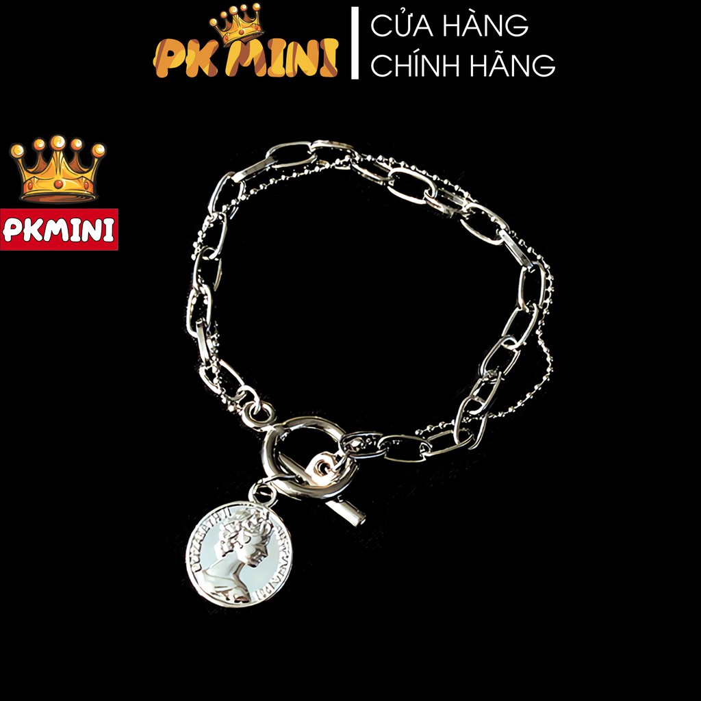 Vòng Tay Titan Mạ Bạc Hình Đồng Xu