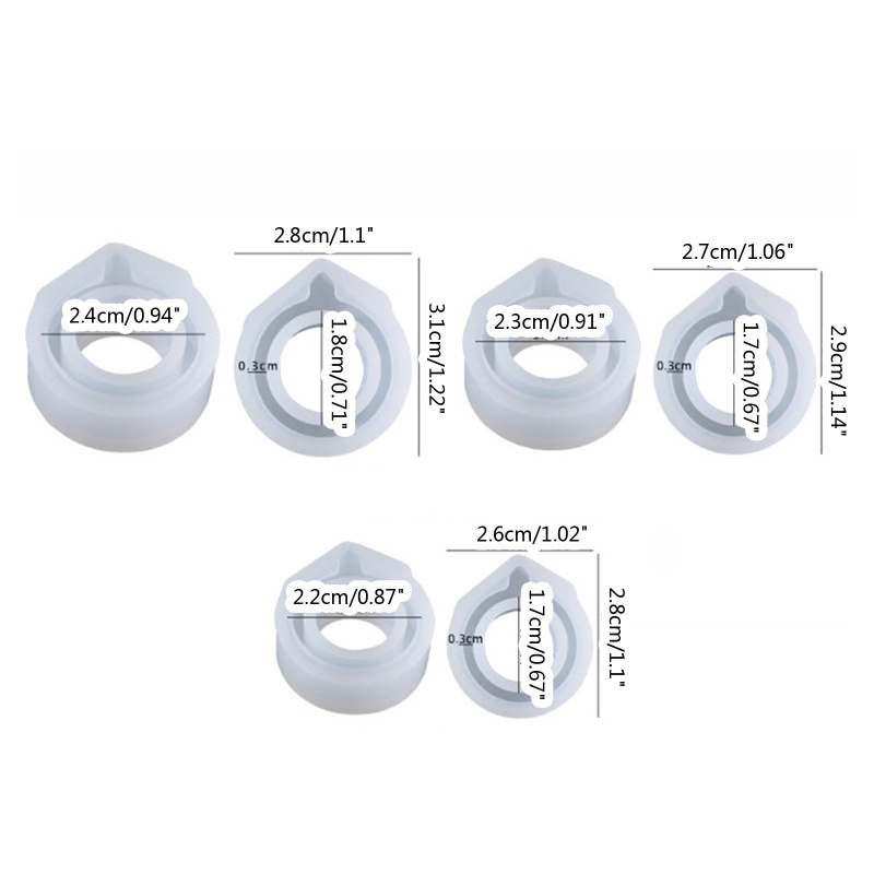 Bộ 3 Khuôn Silicone Hình Tròn Làm Trang Sức DIY