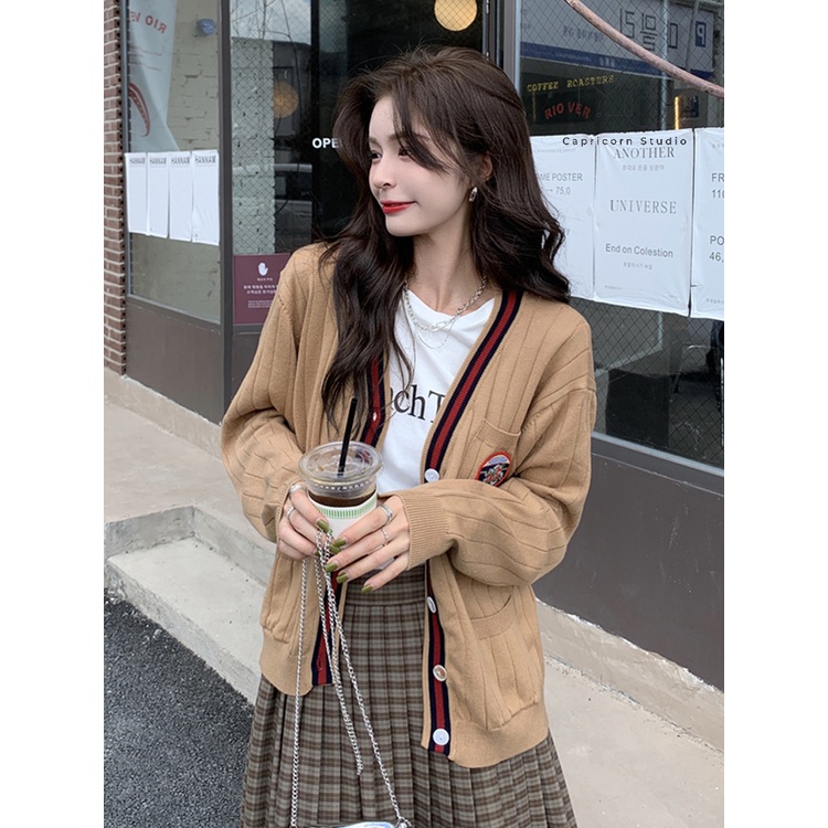 Áo khoác Cardigan mỏng viền đỏ đen nhẹ nhàng dễ thương phong cách Ulzzang [MinC.Studio - MCAK002]