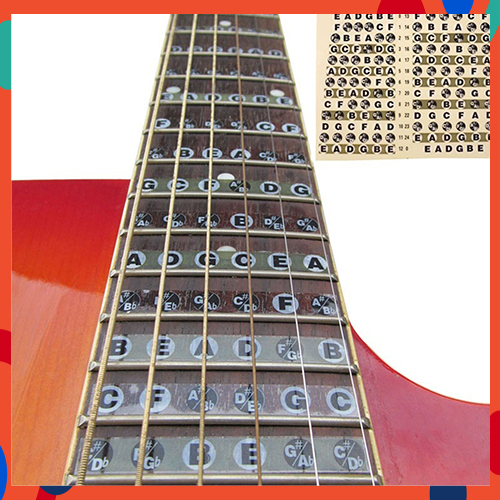 [CR] Stock Guitar Fretboard Note Decals Fingerboard Frets Map Sticker for Beginner Learner