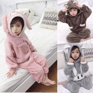 Bộ Đồ Ngủ Flannel Thời Trang Xuân Thu 2020 Dành Cho Bé Gái