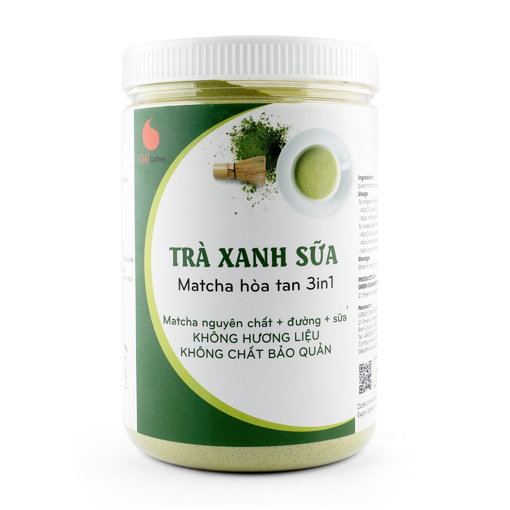 [Mã BMBAU50 giảm 7% đơn 99K] Bột trà xanh sữa 3in1, matcha xuất xứ Nhật Bản, từ nhà sản xuất Light Coffee - Hũ 550g