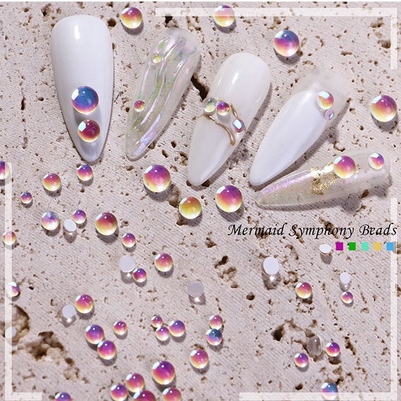 Đá giọt sương đính móng, đá giọt nước trang trí nail mix size