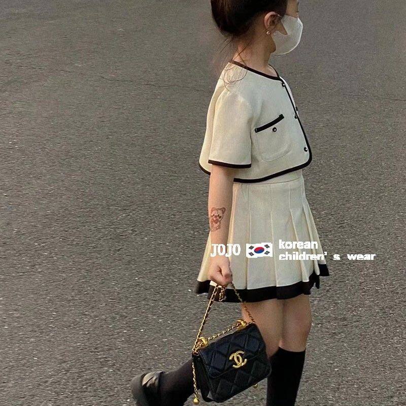 Bộ Áo Sơ Mi + Chân Váy Thời Trang Mùa Hè Hàn Quốc Cho Bé Gái