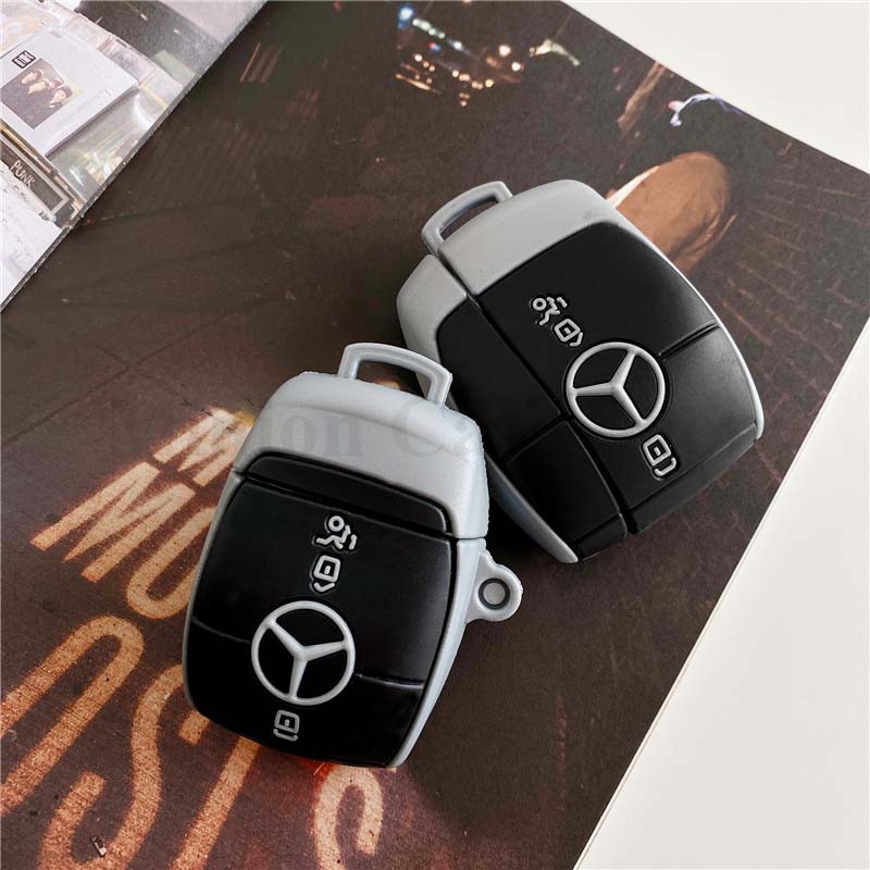 Ốp Airpods 1-2 & Airpods Pro chìa khóa Mercedes silicon 3d cao cấp