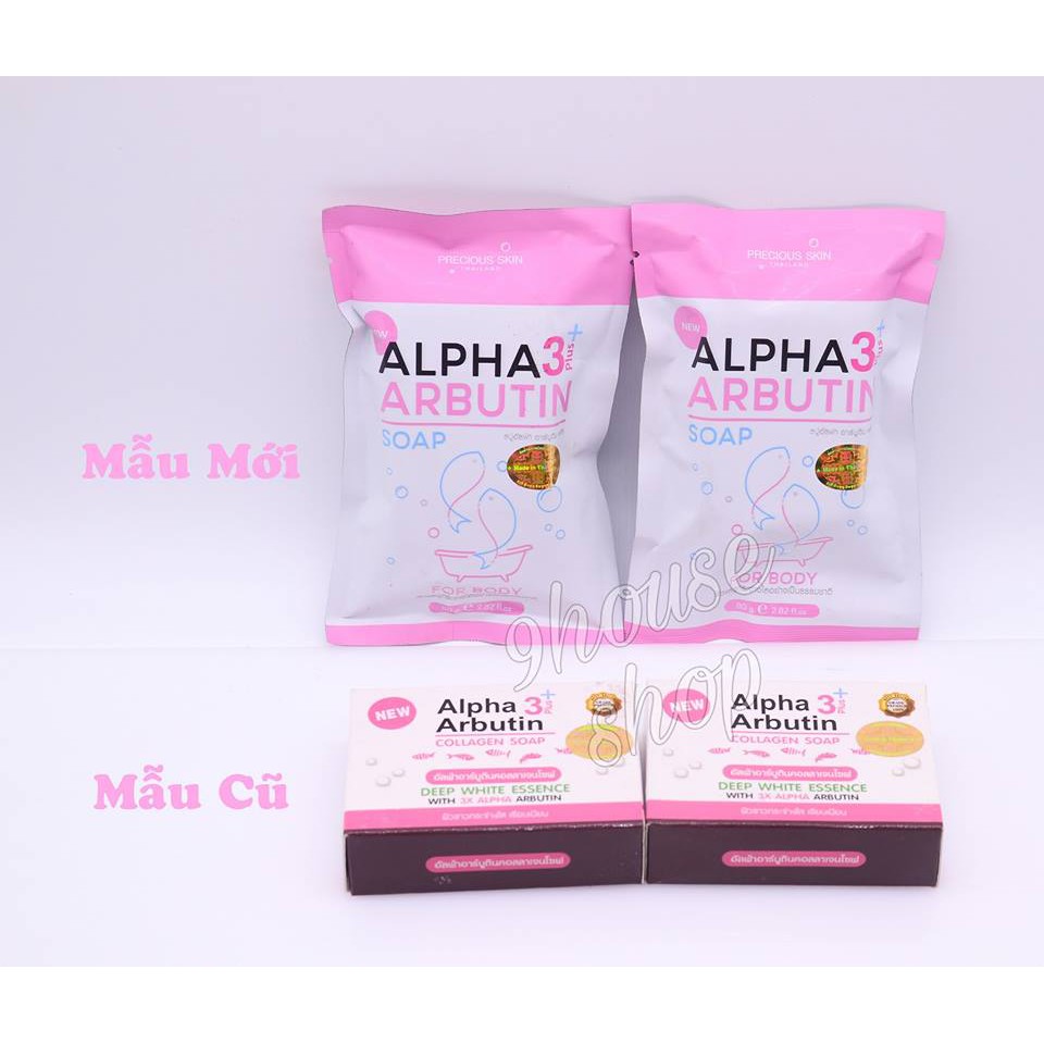 (9house)Xà phòng kích trắng Alpha Arbutin Collagen Soap Thái Lan