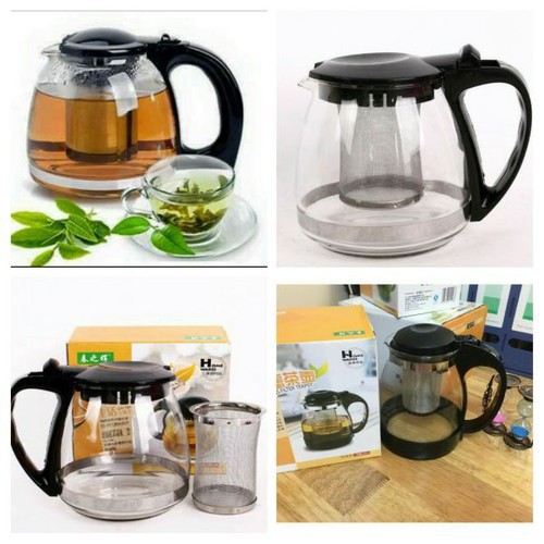 Bình Lọc Trà Thủy Tinh 1300ml Sang Trọng - CÓ LỖ LỌC TRÀ INOX - BÌNH PHA TRÀ CHẾ CAFE TIỆN LỢI 2in1