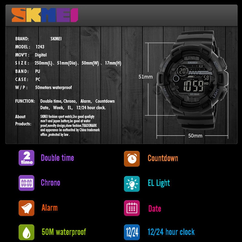 [Xả Hàng - Bán Lỗ] Đồng Hồ Nam Điện Tử SKMEI 1299, SKMEI 1243, SKMEI 1335