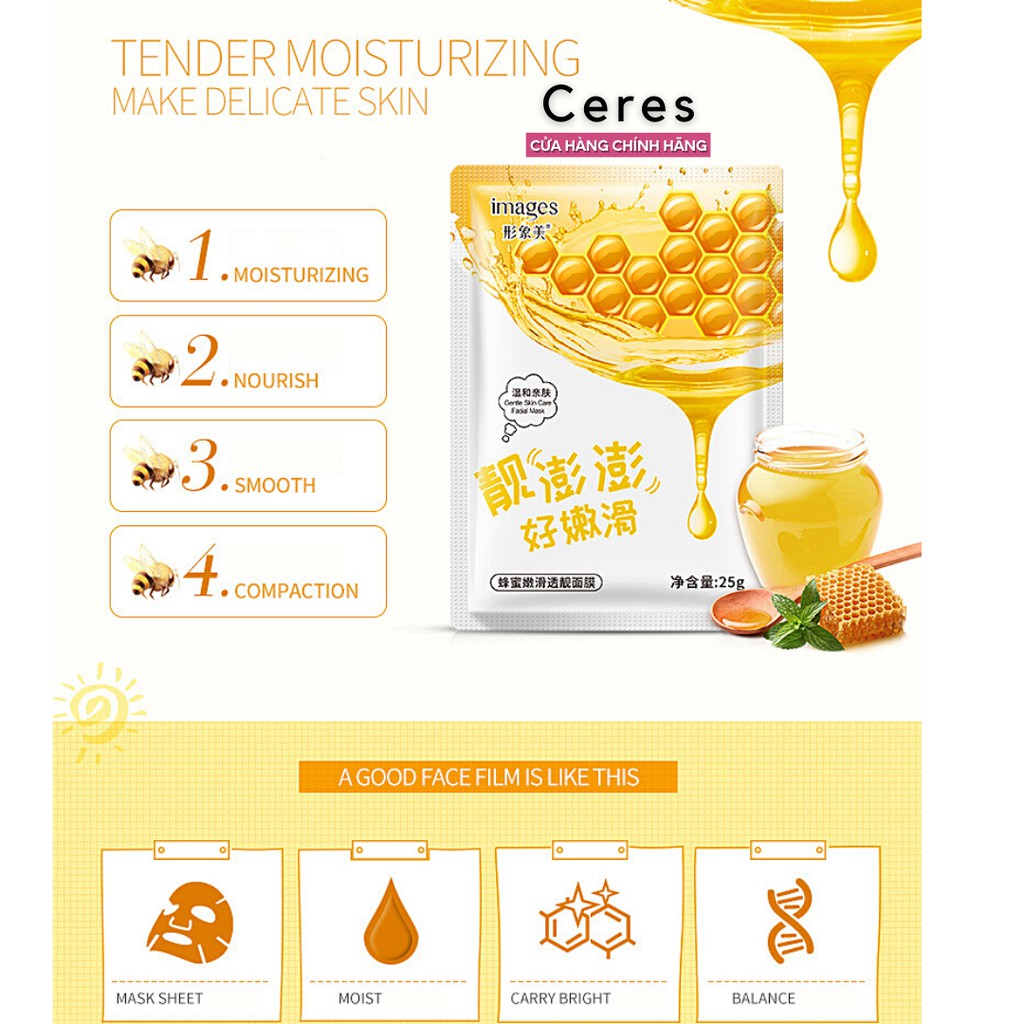 Mặt nạ giấy dưỡng da - mask nha đam việt quất mật ong Images cấp ẩm dưỡng trắng | BigBuy360 - bigbuy360.vn