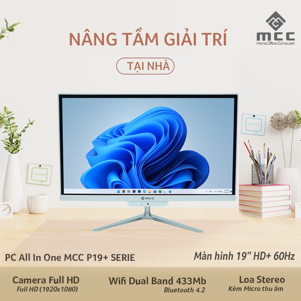 PC All In One MCC 6141P19 CPU Core i3 6100,4G, 120G, 19" HD+, WIFI, BLUETOOTH, MIC, CAMERA 3.1Mpx - 