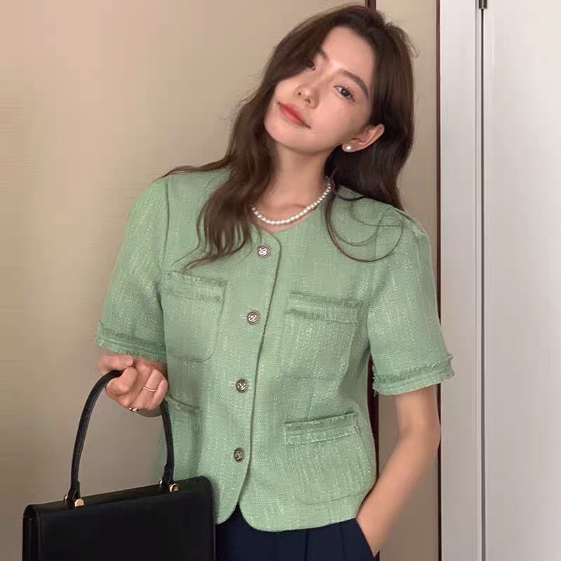 Áo blazer dạ sweet ngắn tay Hàn Quốc