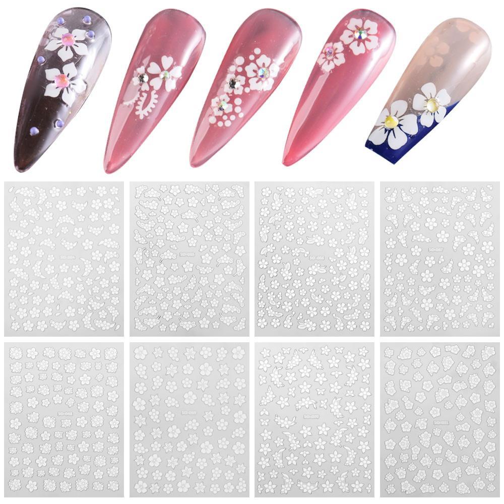 PATH Sticker Dán Móng Dạng Trượt Màu Trắng Mới